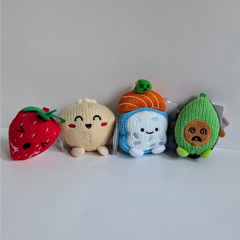 Lot of 4 Ami Amis Ava Suzshi Baobby Mary Crochet Crochet Plush 4" Jakks Pacific